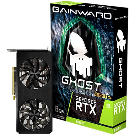 Gainward GeForce RTX 3060 Ti Ghost OC, 8GB, 256 bit, 1xHDMI, 3xDP, PCI-Express Gen 4 x16, NE6306TS19P2-190AB