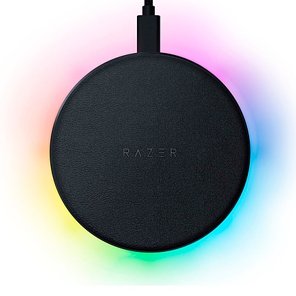 Razer Charging Pad Chroma, 10W Fast Wireless Charger with Razer Chroma RGB, USB-C Female charging port, 10 Chroma enabled RGB LED's