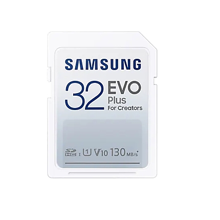 Samsung 32GB SD Card EVO Plus, Class10, Transfer Speed up to 130MB/s