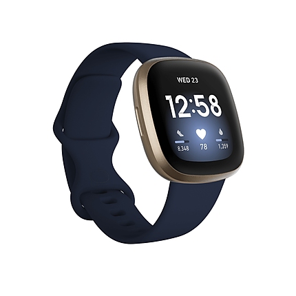 Fitbit Versa 3, Midnight Soft Gold Aluminum