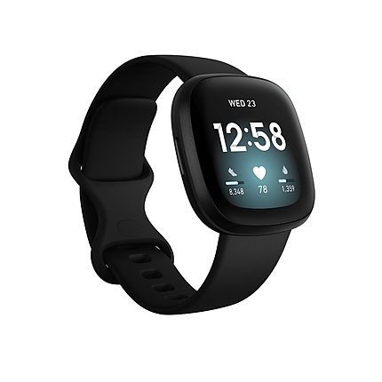 Fitbit Versa 3, Black Aluminum