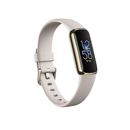 Fitbit Luxe, Soft Gold and White (with extra Charging cable & extra Peony Classic band)