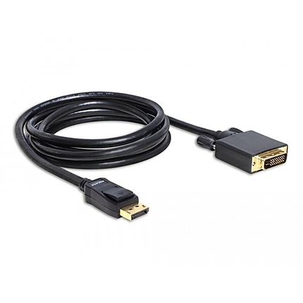 Кабел Delock DisplayPort мъжко - DVI мъжко, 2 м., Черен