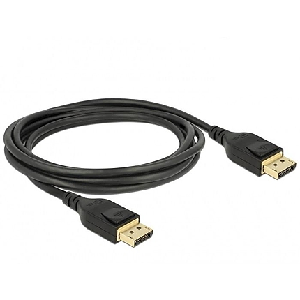 Кабел Delock  DisplayPort мъжко - DisplayPort мъжко, 2.0м, 8K 60 Hz, Черен