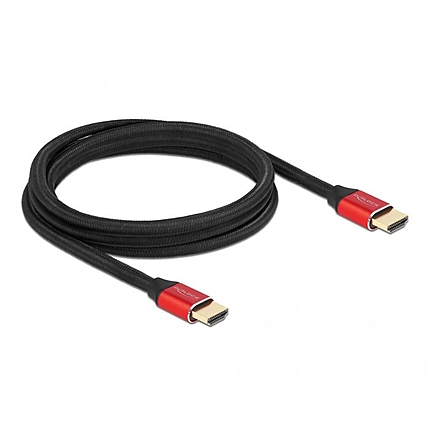 Кабел Delock Ultra High Speed, HDMI мъжко - HDMI мъжко, 48 Gbit/s, 8K 60 Hz, 2 м, Червен