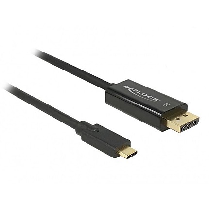 Конвертор Delock, USB-C мъжко - DisplayPort мъжко, 4K 60 Hz, 2 m, Черен