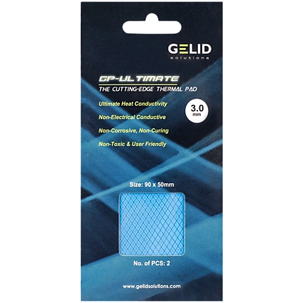 GELID GP-ULTIMATE 90 x 50 THERMAL PAD, Value Pack (2pcs included): 3 mm, Density (g/cm3): 3.2, Size (mm): 90 x 50, Thermal Conductivity (W/mK): 15