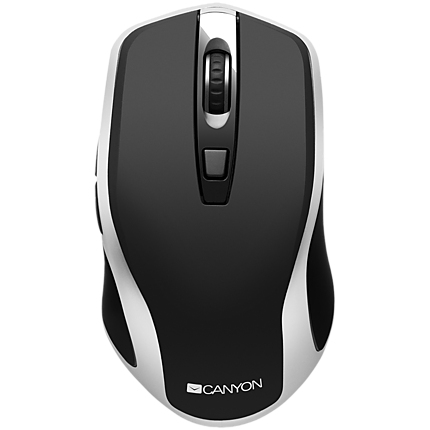 2.4GHz Wireless Rechargeable Mouse with Pixart sensor, 6keys, Silent switch for right/left keys,Add NTCDPI: 800/1200/1600, Max. usage 50 hours for one time full charged, 300mAh Li-poly battery, Black -Silver, cable length 0.6m, 121*70*39mm, 0.103kg