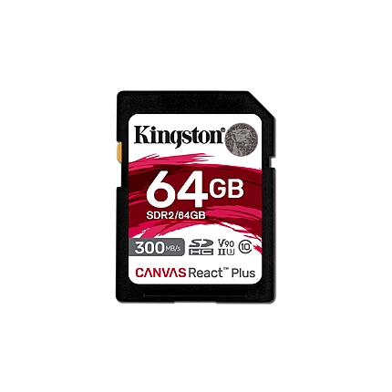 Карта памет Kingston Canvas React SDXC 64GB, UHS-II