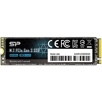 SILICON POWER A60 256GB SSD, M.2 2280, PCIe Gen3x4, SLC Cache, Read/Write: 2200/1600 Mb/s