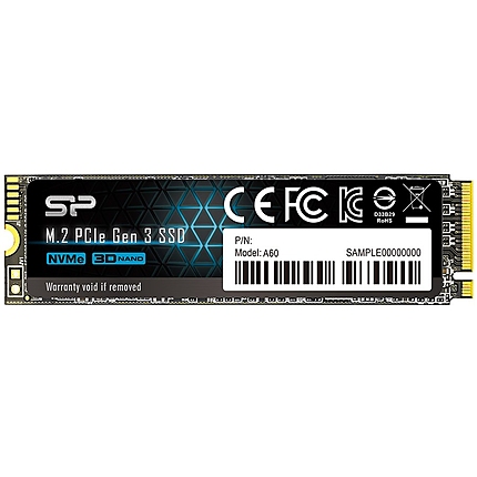 SILICON POWER A60 512GB SSD, M.2 2280, PCIe Gen3x4, SLC Cache, Read/Write: 2200/1600 Mb/s