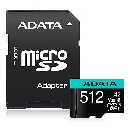 ADATA 512GB MicroSDXC UHS-I U3 V30S (with adapter)