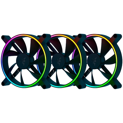 Razer Kunai Chroma RGB 140MM - 3 Fans pack, 18 addressable LEDsвЂ‹, Hydraulic, 4-pin PWM, CoolingвЂ‹: 500-1600 RPMвЂ‹, AirflowвЂ‹: 34.48-81 CFMвЂ‹, Static PresureвЂ‹: 0.15-1.31 mm- H20вЂ‹