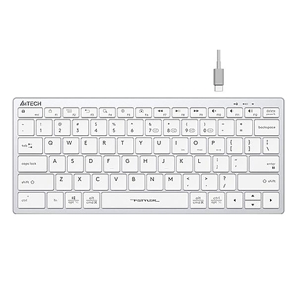 Безжична клавиатура A4TECH FBX51C FStyler Grayish White, Bluetooth, 2.4 GHz, USB-C, Кирилизирана, Бял