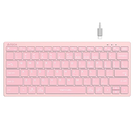 Безжична клавиатура A4TECH FBX51C FSTyler Baby pink, Bluetooth, 2.4 GHz, USB-C, Кирилизирана, Розов