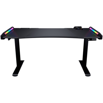 COUGAR E-MARS - Electrical Gaming Desk, Dual Elevated Motors, Adjusting Lever and Memory Heights, Automatic Safety Brake, RGB Lighting, 1533x771(mm), RGB Button/USB 3.0 Type-C x1/USB 3.0 Type-A x2/Type-C Monitor Extension/Audio Jacks x2