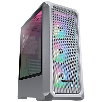 COUGAR Archon 2 Mesh RGB (White), Mid Tower, Mini ITX / Micro ATX / ATX, USB 3.0 x 2, USB 2.0 x 1, Mic x 1 / Audio x 1, RGB Button, 3mm Tempered Glass