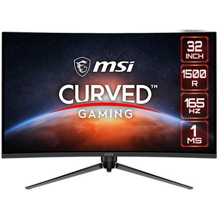 MSI Optix AG321CR Curved Gaming Monitor, 31.5" 165Hz, FHD (1920x1080), VA Anti-glare, 1ms, 250nit, 4000:1, 178°/178°, 1500R Curve, FreeSync Premium, Mystic Light, 1x DP, 2x HDMI, 1x Earphone out, Adjustable stand, 3Y Warranty