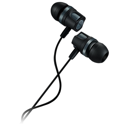 CANYON Stereo earphones with microphone, 1.2M, dark gray