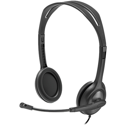 LOGITECH H111 Corded Stereo Headset - BLACK - 3.5 MM