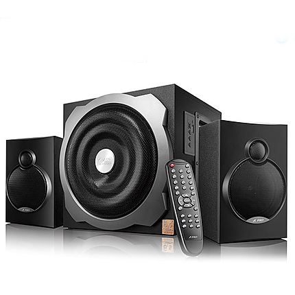 Multimedia Bluetooth Speakers F&D A521X Bluetooth 4.0 (2.1 Channel Surround, 16Wx2+20W (RMS), 120Hz-20kHz, Subwoofer: 20Hz-120Hz, USB reader, Wooden, Black)