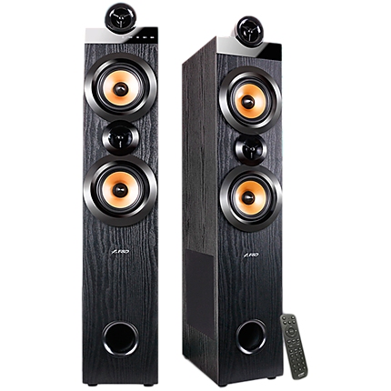 T-70X - Multimedia Speakers F&D T-70X, 2.0 Floor Standing Speaker, BT 5.0, 80Wx2(RMS) , Full range speaker: 5.25", Subwoofer: 8", HDMI(ARC),Optical, AUX, USB input , LED display, remote control, Karaoke function