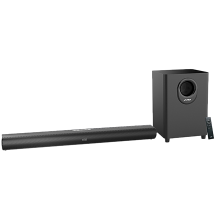 Multimedia Bluetooth Speakers F&D HT-330 2.1 TV Soundbar with Wired Subwoofer, 80W(40W+20W*2) (RMS), Subwoofer driver: 6.5" bass , BT 5.0/ HDMI/ Optical/USB/ AUX/ LED Display/ Remote control