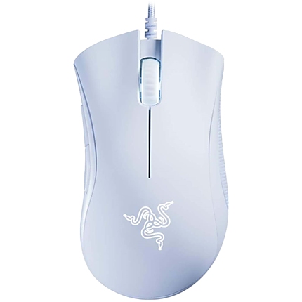 Razer DeathAdder Essential White Edition, Gaming Mouse, True 6 400 DPI optical sensor, Ergonomic Form Factor, Mechanical Mouse Switches with 10 million-click life cycle, 1000 Hz Ultrapolling, Single-color white lighting