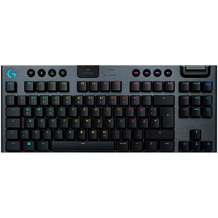 LOGITECH G915 TKL Tenkeyless LIGHTSPEED Wireless RGB Mechanical Gaming Keyboard - CARBON - US INT'L - 2.4GHZ/BT - INTNL - LINEAR SWITCH