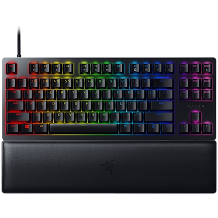 Razer Huntsman V2 Tenkeyless, Optical Gaming Keyboard (Linear Red Switch), US Layout, Doubleshot PBT Keycaps, Sound Dampening Foam, Razer Chroma™ RGB, Up to 8000Hz polling rate, Aluminum matte top plate