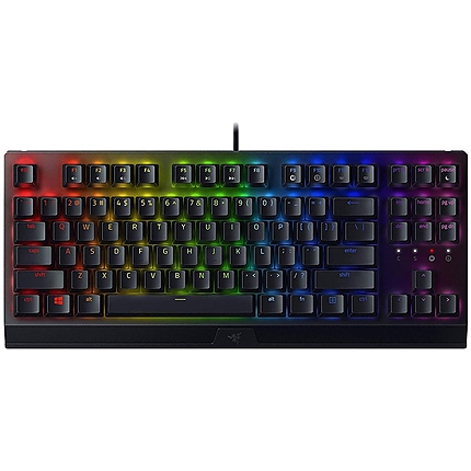 Razer BlackWidow V3 Tenkeyless - Mechanical Gaming Keyboard, US Layout, Razer Chroma RGB, Green Mechanical Switch, 80 Million Keystroke Lifespan, Tenkeyless Form Factor, aluminum construction