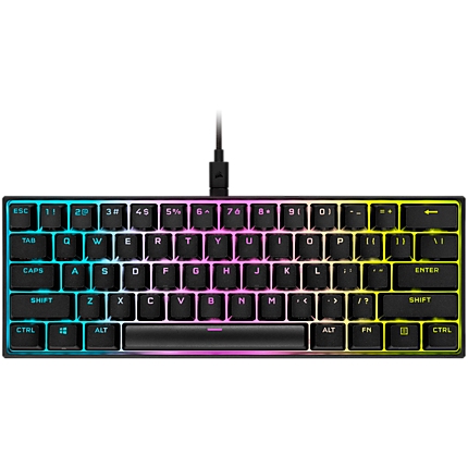 CORSAIR K65 RGB MINI 60% Mechanical Gaming Keyboard, Backlit RGB LED, CHERRY MX Red, Black PBT