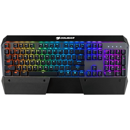 COUGAR ATTACK X3 -  Iron Gray - Red Cherry MX RGB Mechanical Gaming Keyboard,N-key rollover (USB mode support),Full key backlight (16.8 million colors), On-board memory,Aluminum/Plastic,COUGAR UIX System