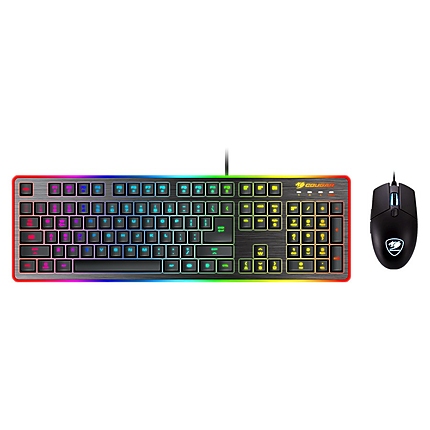 COUGAR DEATHFIRE EX COMBO Gaming Keyboard with Gaming Mouse, Hybrid Mechanical (20 million keystrokes),19-Key Rollover,8 backlight effects/8 colors backlight, ADNS-5050 Optical gaming mouse sensor, Resolution-1000/500/1500/2000 DPI