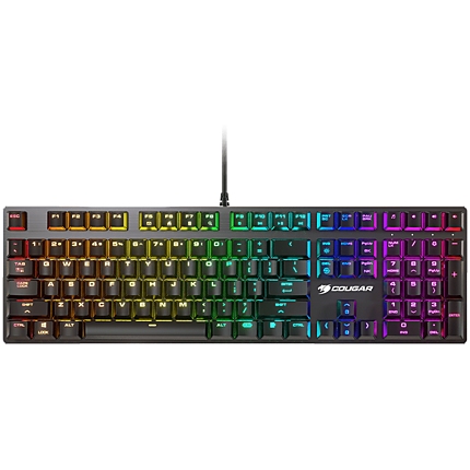 COUGAR Vantar MX, Mechanical Gaming Keyboard, Red switches, N-key rollover, 1000Hz poling rate, RGB Backlit, Aluminium / Plastic, 14 backlight effects, 140 x 450 x 30 (mm)