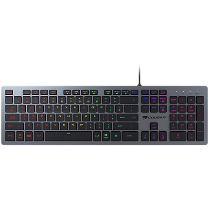 COUGAR VANTAR AX BLACK, Gaming Keyboard, Flat Caps With Scissor-Switch, CNC Unibody Aluminum Frame, 19-Key Rollover, Eight Backlight Effects, Adjustable Stand, Dimensions: 445 x 127 x 15.5 mm