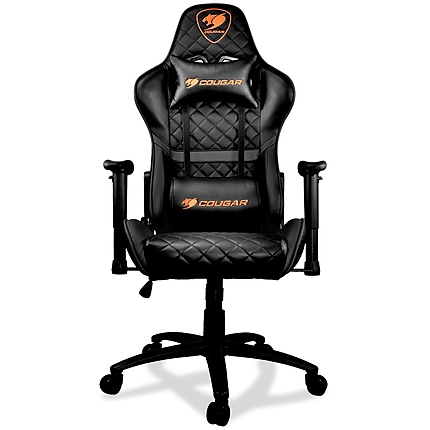 COUGAR Armor ONE BLACK Gaming Chair, Diamond Check Pattern Design, Breathable PVC Leather, Class 4 Gas Lift Cylinder, Full Steel Frame, 2D Adjustable Arm Rest, 180Вє Reclining, Adjustable Tilting Resistance