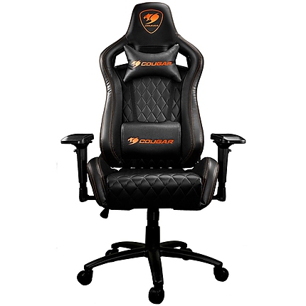 COUGAR Armor S BLACK Gaming Chair, Full Steel Frame, 4D adjustable arm rest, Gas lift height adjustable, 180Вє seat back adjustable, Head and Lumbar Pillow, High density mold shaping foam, Premium PVC leather,Weight Capacity-120kg,Product Weight-21kg