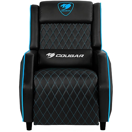 COUGAR Ranger - Blue PS, Gaming Sofa, Headrest & Lumbar Design, Breathable Premium PVC Leather, Diamond Check Pattern Design, Recliner system 95°~160°, Weight Capacity 160 kg, Product Weight 32.5kg