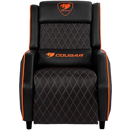 COUGAR Ranger - Orange, Gaming Sofa, Headrest & Lumbar Design, Breathable Premium PVC Leather, Diamond Check Pattern Design, Recliner system 95°~160°, Weight Capacity 160 kg, Product Weight 32.5kg