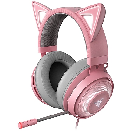 Razer Kraken Kitty Ed. - Quartz, Gaming Headset, Razer Chroma RGB, Stream Reactive Lighting, Cosplay Mode, 50 mm audio drivers, USB, Active noise-canceling Microphone, Volume Control