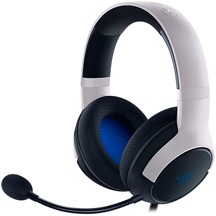 Razer Kaira for Playstation - White, Dual Wireless PlayStation 5 Headset, TriForce Titanium 50mm Drivers, HyperClear Cardioid Mic, SmartSwitch, FlowKnit memory foam ear cushions, Type-C dongle/Bluetooth, On-earcup audio controls