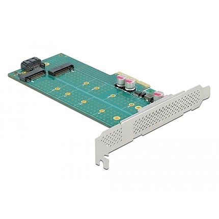 Карта PCI Express x4 Delock към 1x M.2 Key B + 1x  M.2 NVMe M.2 Key M, Low Profile