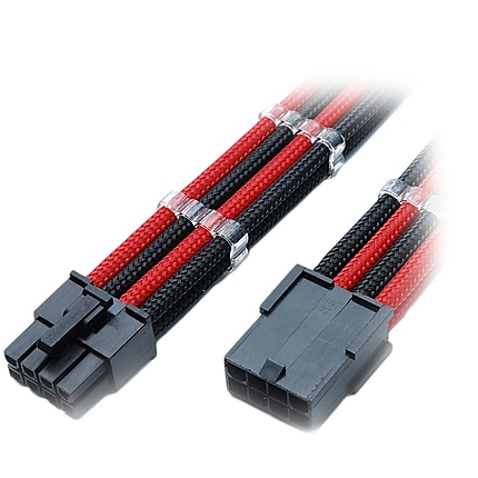 GELID 8pin EPS Power extension cable 30cm individually sleeved RED/BLACK, 18 AWG