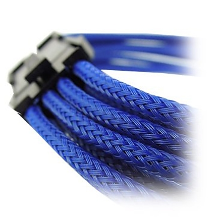 GELID 6+2pin VGA PCI-E Power extension cable 30cm individually sleeved BLUE, 18 AWG