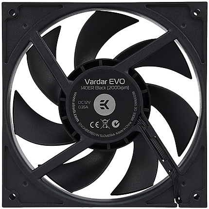 EK-Vardar EVO 140ER Black BB (500- 2000rpm), 140mm fan, 4-pin PWM, 40.7 dBA