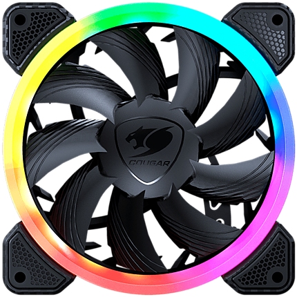 COUGAR VORTEX ARGB VK120, Cooling Fan, Hydro-Dynamic Bearing, 48.98 CFM ± 10% air flow, 1.04 mmH20 ± 10% Static Pressure, Speed 600-1500RPM ± 200RPM, 120 x 120 x 25mm