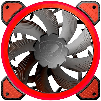 COUGAR Vortex FR 120 red LED, Cooling fan, Hydraulic Bearing, Speed 1200 R.P.M, Air Flow 36.72 CFM 62.36 m3/h, Dimensions 120 x 120 x 25mm