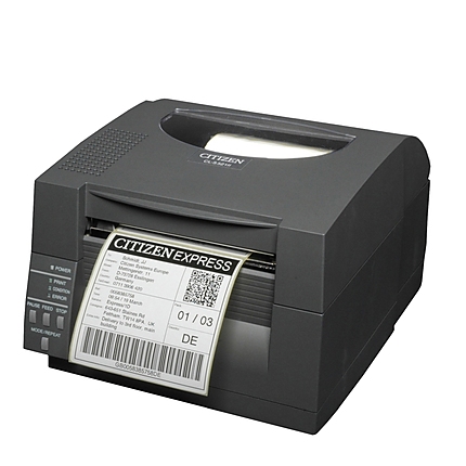 Citizen Label Desktop printer CL-S521II Direct thermal Print, Speed 150mm/s, Print Width(max.) 4"(104 mm)/Media Width(min-max) 0.5 - 4.6 inches (12.5 - 118 mm) /Roll Size(max)5"(125 mm), Core Size 1"(25mm), Resol.203dpi/ Interface USB/RS-232/ Black