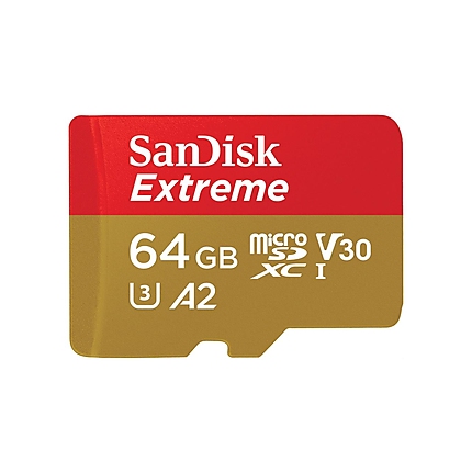 Карта памет SANDISK Extreme microSDXC, 64GB, Class 10 U3, V30 80 MB/s